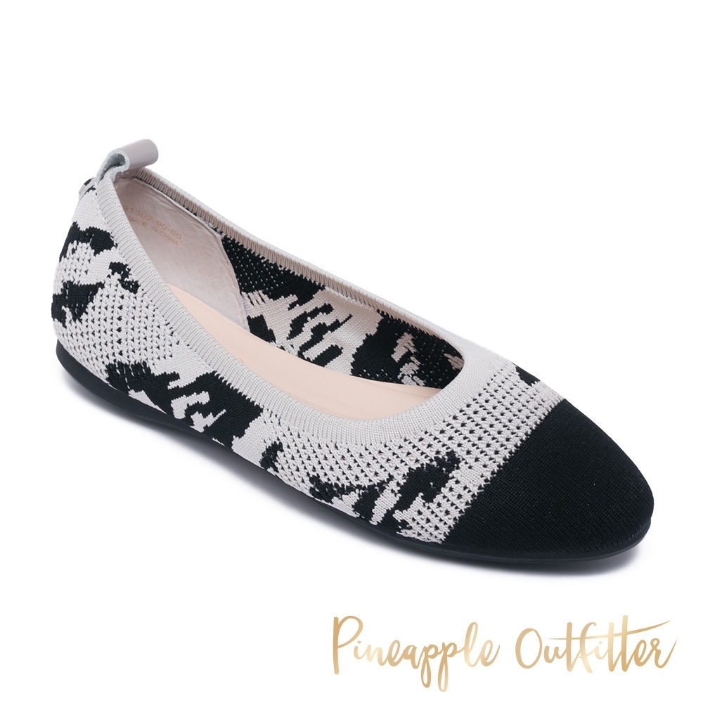 Pineapple Outfitte-FANTASIA 可愛針織圓頭娃娃鞋-蛇紋灰 product image 1