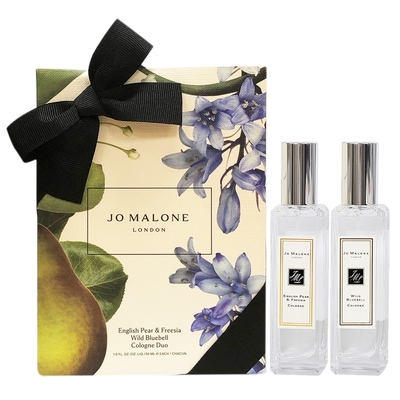 Jo Malone 英國梨與小蒼蘭+藍風鈴香水禮盒(30mlx2)-限量花盒包裝版