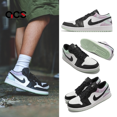 Nike 休閒鞋 Air Jordan 1 Low SE 男鞋 白 黑 綠 紮染 