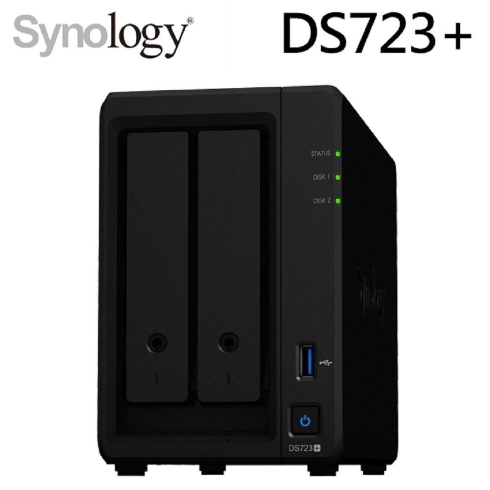 Synology 群暉科技 DS723+ NAS 含 WD 紅標Plus 4TB WD40EFZX 2顆 + 紅標 SSD 500G 2條