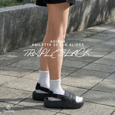 Adidas Adilette 22 XLG W 女鞋 黑色 穿搭 休閒 波浪 夏季 涼鞋 拖鞋 IE5649