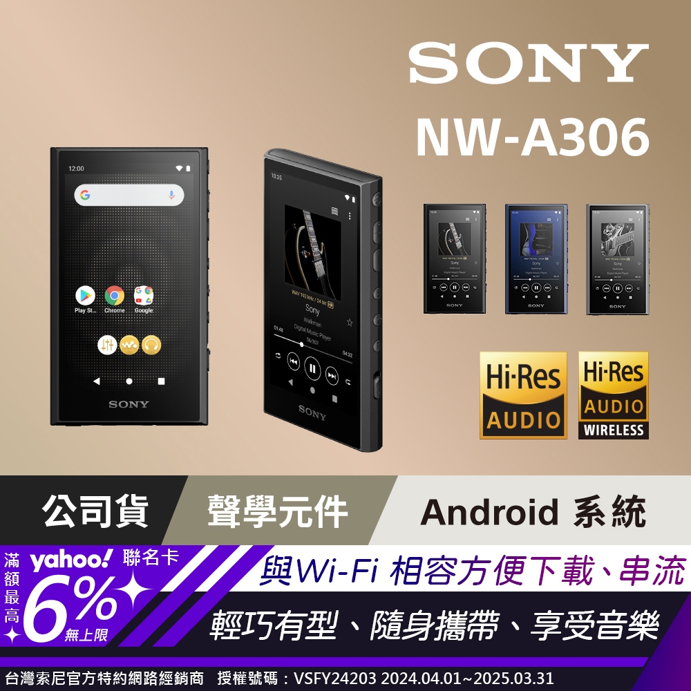 SONY NW-A306 可攜式音訊播放器 Walkman 數位隨身聽