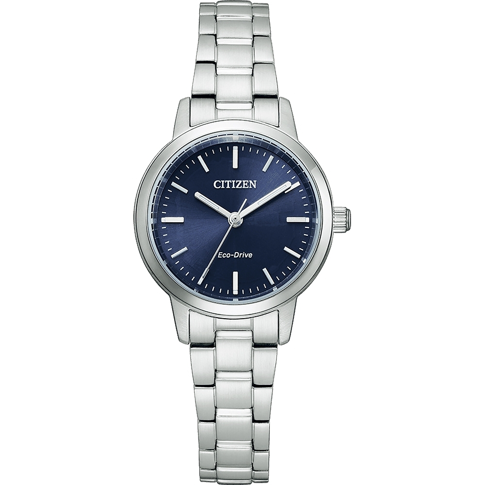 CITIZEN 星辰PAIR 對錶光動能女錶藍色優雅27mm情侶錶(EM0930-58L)