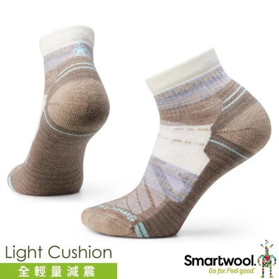 【SmartWool】女 美麗諾羊毛 Merino Wool 機能戶外全輕量減震印花低筒襪(2雙入)_SW001579-100 自然白