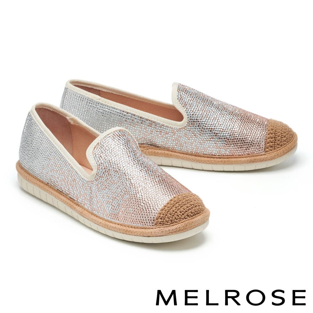 休閒鞋 MELROSE 奢華時尚水鑽金蔥造型厚底休閒鞋－銀