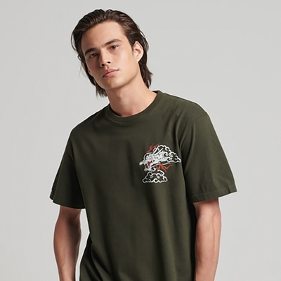 SUPERDRY 男裝 短袖T恤 VTG TANGLED UIB 橄欖綠