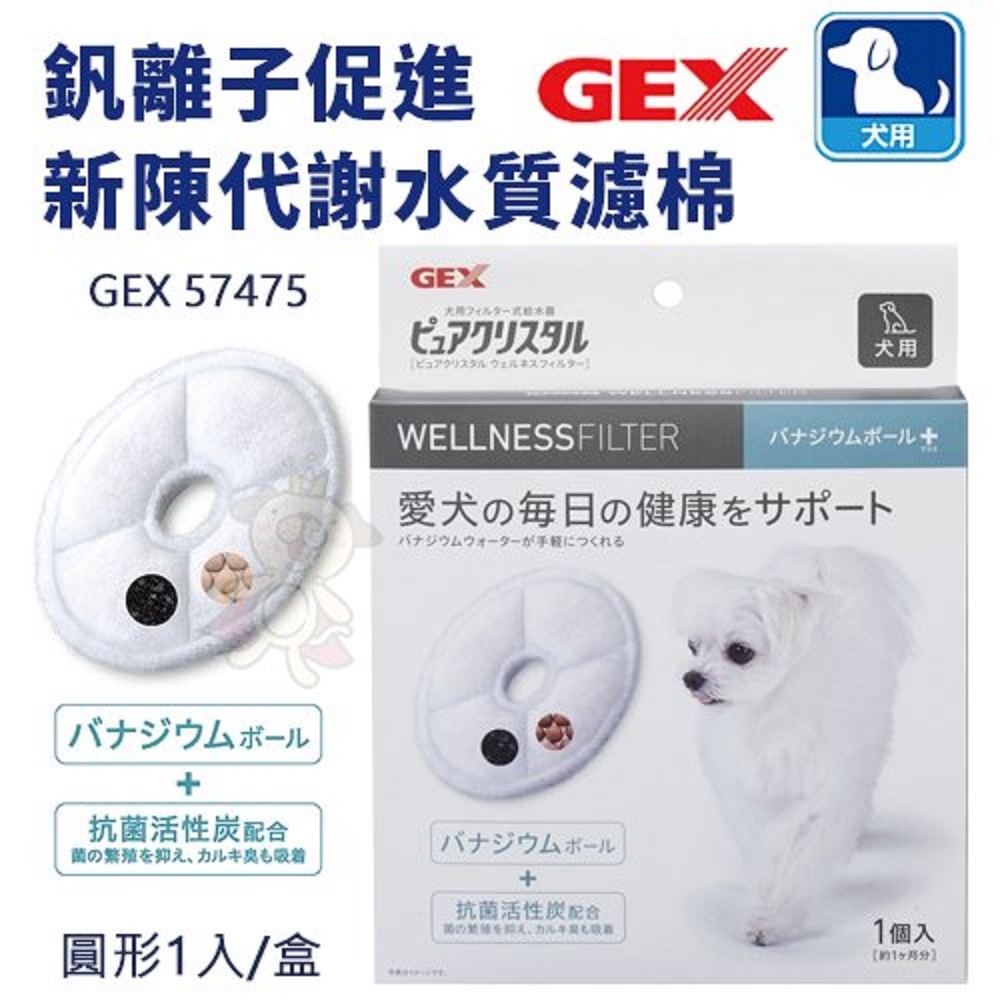 【2入組】日本GEX-釩離子-促進新陳代謝水質濾棉/貓用軟化水質濾棉(購買第二件都贈送寵物零食*1包)