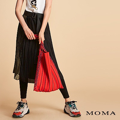 MOMA 假兩件迷彩壓褶褲裙