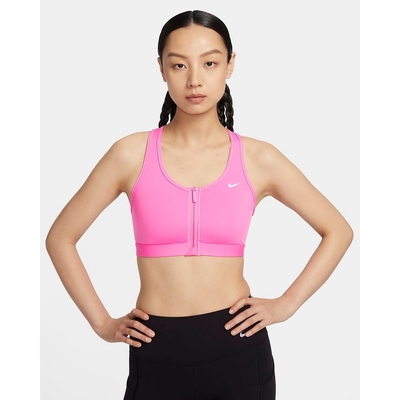 NIKE AS W NK DF SWOOSH PDED FZ BRA 女運動內衣-粉-FN2732675