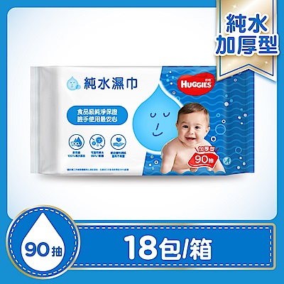 HUGGIES 好奇 純水嬰兒濕巾FG厚型90抽x18包/箱