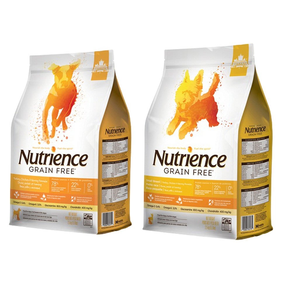 Nutrience紐崔斯 無穀養生犬糧 成犬/小型犬-火雞肉+雞肉+鯡魚(放養火雞&漢方草本) 5kg(11lbs)(購買第二件贈送寵物零食x1包)