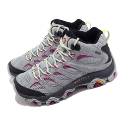 Merrell 戶外鞋 Moab 3 Mid GTX 女鞋 灰 紫 防水 登山 郊山 黃金大底 中筒 襪套 ML037206