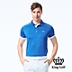 【KING GOLF】男款簡約拼接設計剪裁POLO衫/高爾夫球衫-藍色 product thumbnail 1