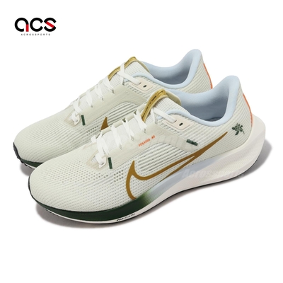 Nike 慢跑鞋 Air Zoom Pegasus 40 男鞋 米白 綠 針織鞋面 小飛馬 運動鞋 路跑 FV3631-081