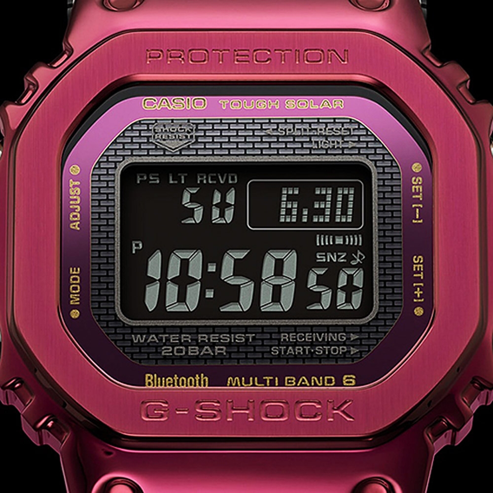 CASIO 卡西歐G-SHOCK 全金屬太陽能電波手錶-酒紅GMW-B5000RD-4 | G