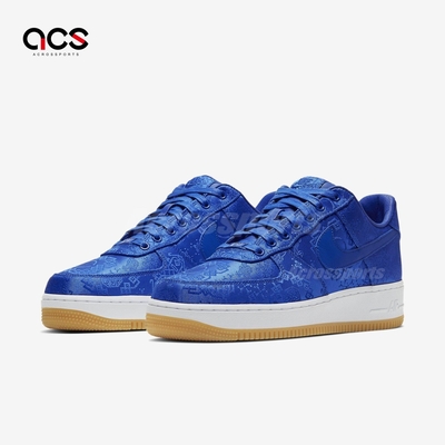 Nike 休閒鞋Air Force 1 Low CLOT Blue Silk 藍絲綢陳冠希AF1 男鞋