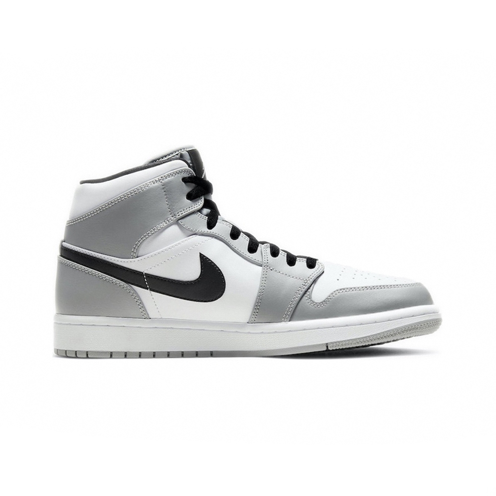 Nike Air Jordan 1 Mid Light Smoke Grey 煙灰黑勾中高筒休閒鞋男鞋