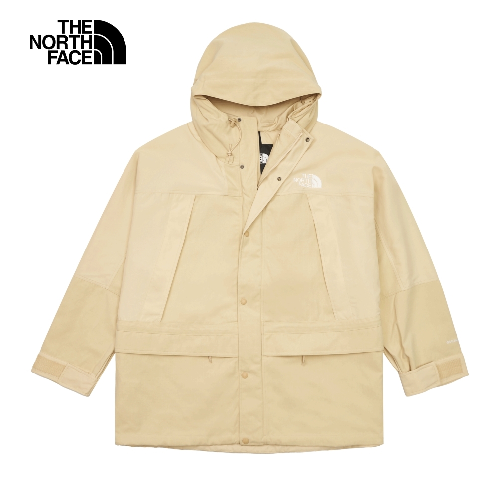 【The North Face 官方旗艦】北面男款卡其色防風防潑水舒適保暖連帽風衣外套｜86ZT3X4