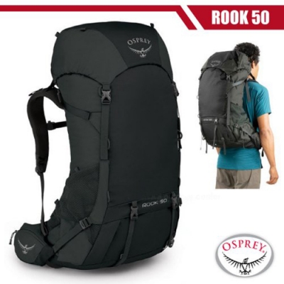 OSPREY 男新款 Rook 50 專業輕量透氣登山背包_黑 R