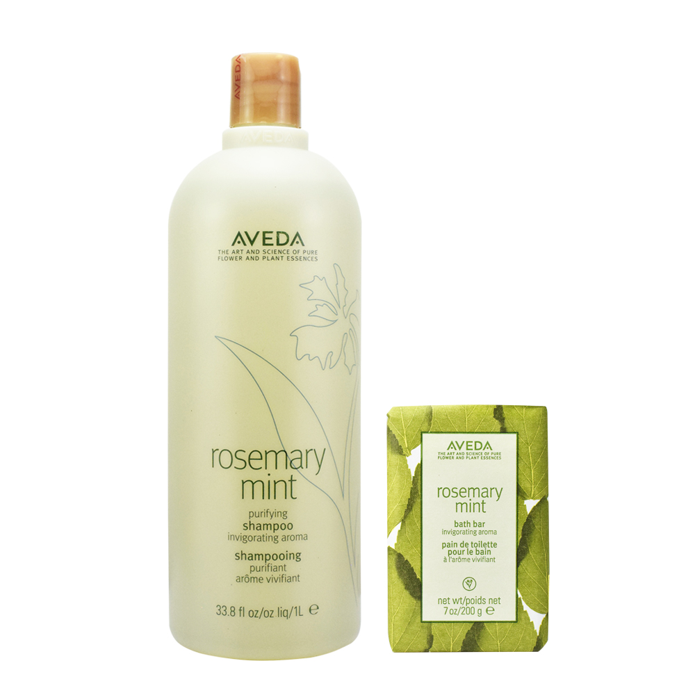 AVEDA 迷迭/薄荷洗髮精1000ml+迷迭/薄荷沐浴皂200g