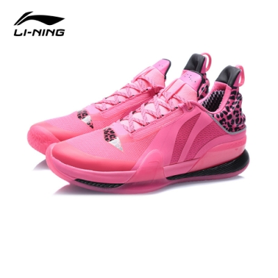 LI-NING 李寧 閃擊VII Premium 專業籃球比賽鞋 螢光果粉/標準黑 (ABAQ065-5)