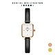 Daniel Wellington DW 手錶 Quadro Mini 15.4x18.2ｍｍ 方糖系列黑皮革小方錶(兩色任選) product thumbnail 1