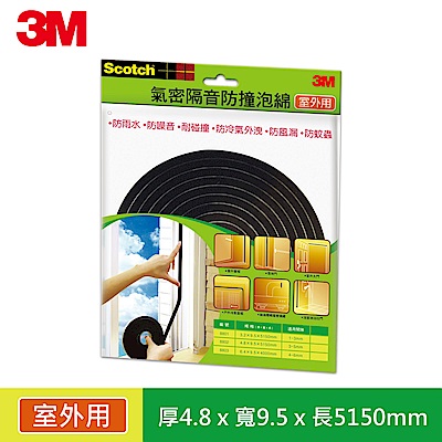 3M 戶外型氣密隔音防撞泡棉-間隙3~5 mm (8802)