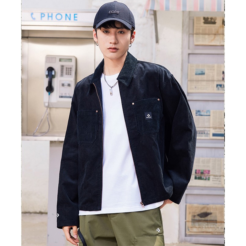 CONVERSE LIGHTWEIGHT SHOP JACKET 風衣外套 外套 男 黑色 10023770-A01