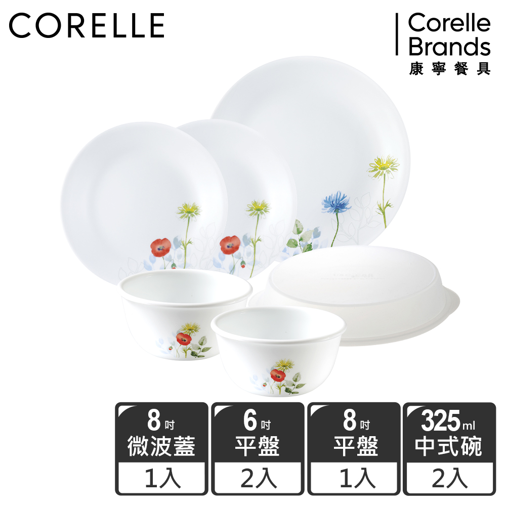 【美國康寧】CORELLE花漾彩繪6件式餐盤組(F07)