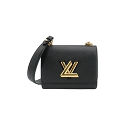 二手品 Louis Vuitton EPI Twist 牛皮金釦斜背包-PM(M55224-黑)