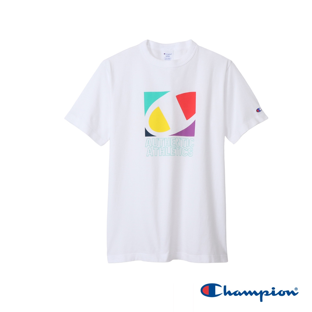 Champion-印花圖騰短袖T恤-男(白色)