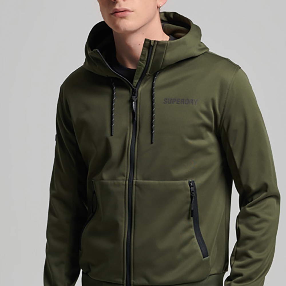 SUPERDRY 男裝 長袖 休閒外套 Tech Soft Shell Track 苔蘚綠