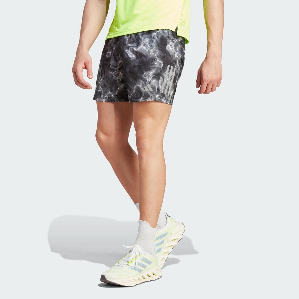 Adidas OTR Short AOP IB6395 男 短褲 亞洲版 運動 慢跑 訓練 吸濕排汗 反光 灰黑