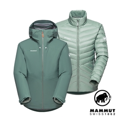 【Mammut 長毛象】 Convey 3in1 HS Hooded Jkt W GTX兩件式防水保暖外套 女款 深玉石綠/玉石綠 #1010-29060