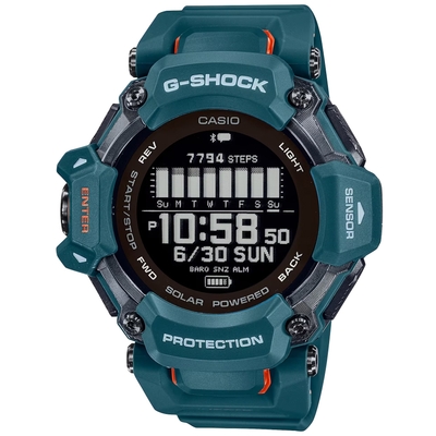 CASIO 卡西歐 G-SHOCK 太陽能x藍牙連線 多元運動腕錶 女神節 52.6mm / GBD-H2000-2
