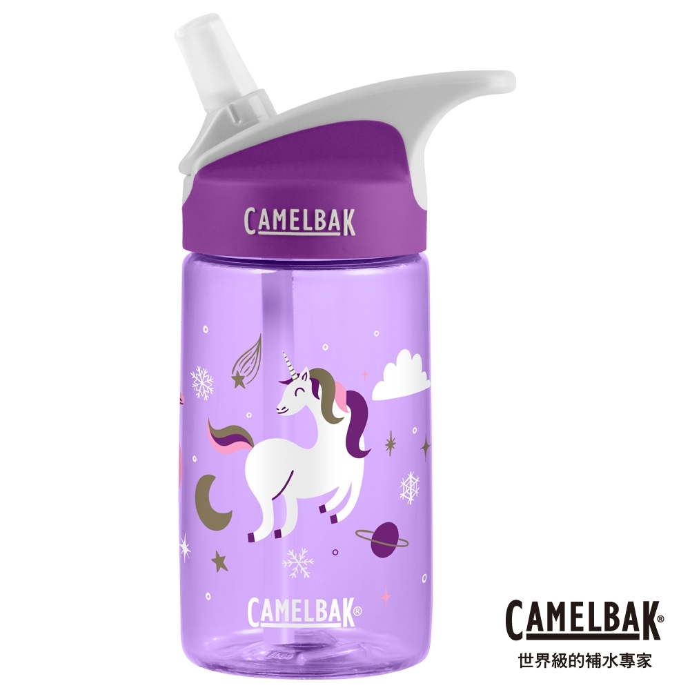 【美國 CamelBak】400ml eddy兒童吸管運動水瓶 獨角獸星球