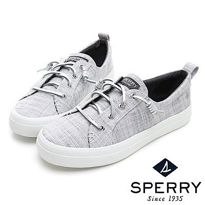 SPERRY 經典復古甜心粉嫩帆布鞋(女)-銀色