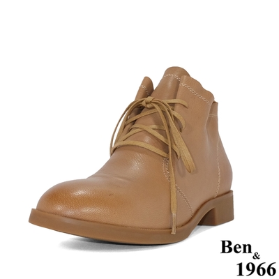 Ben&1966高級頭層打腊羊皮經典流行短靴-棕(227162)