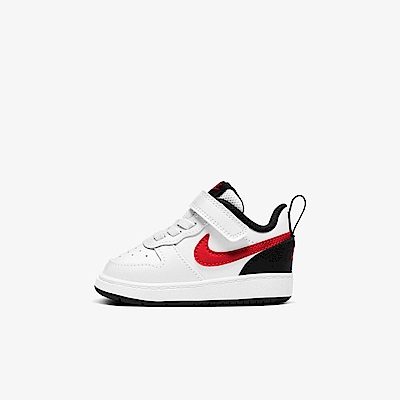 Nike Court Borough Low 2 TDV [BQ5453-110] 小童 休閒鞋 基本款 魔鬼氈 白紅黑