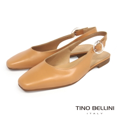 Tino Bellini 義大利進口簡潔高雅後釦帶平底鞋-膚