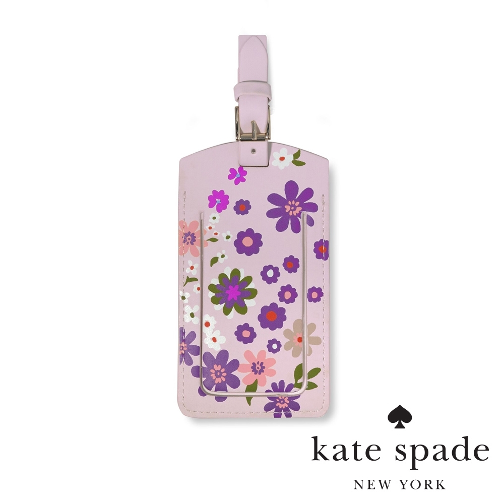 KATE SPADE 落英繽紛皮革行李吊牌 Pacific Petals