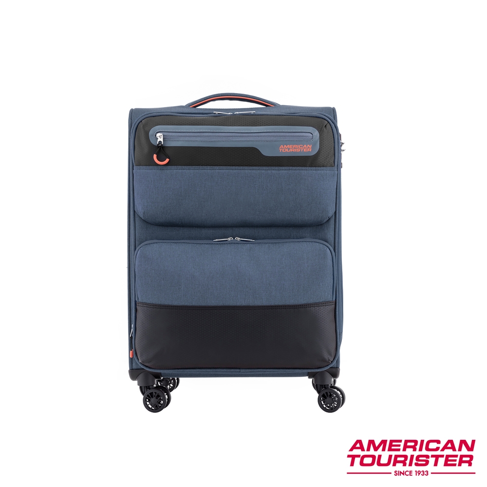AT美國旅行者??25吋TIMO布面拼接可擴充TSA行李箱 (海軍藍)