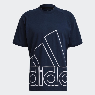 ADIDAS 上衣 運動 短袖上衣 健身 寬鬆 男款 藍 GU4292 U BIG LOGO T