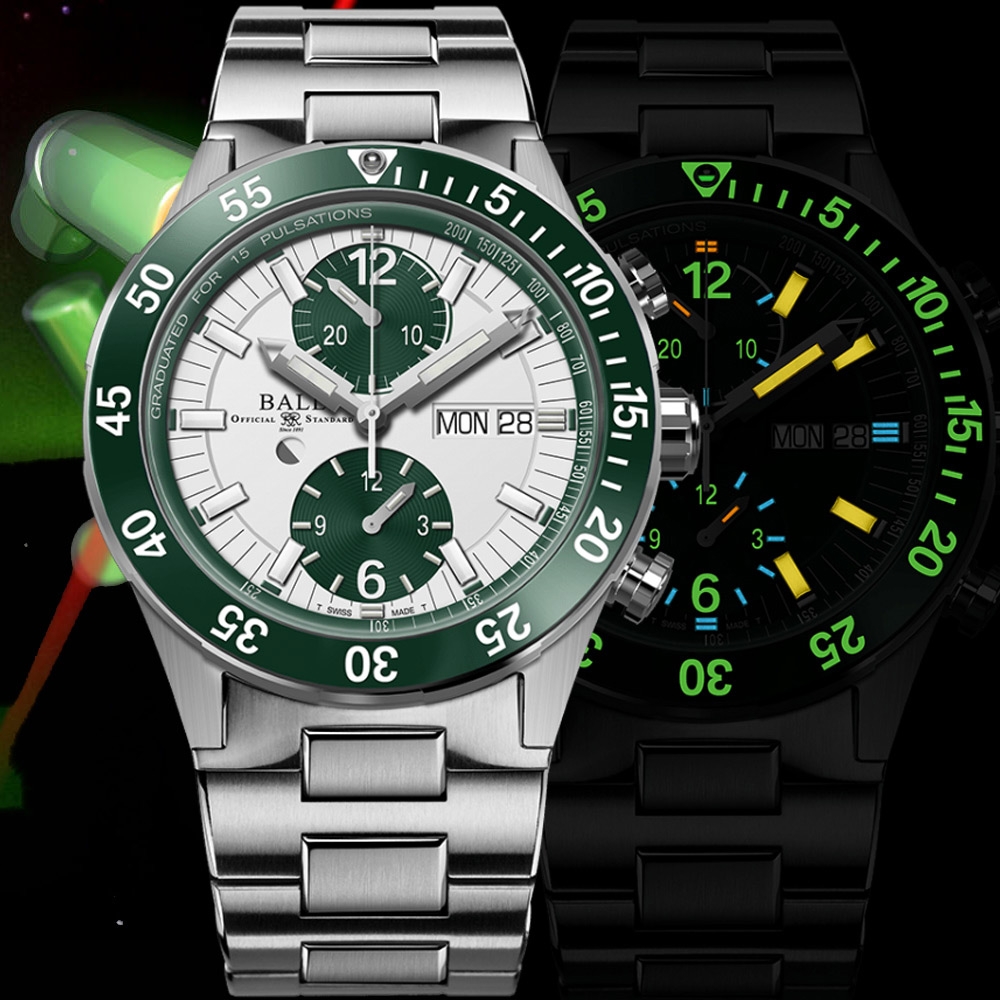 BALL 波爾錶 Roadmaster Rescue Chronograph 即刻救援 計時機械腕錶-DC3030C-S2-WH 綠x白/41mm