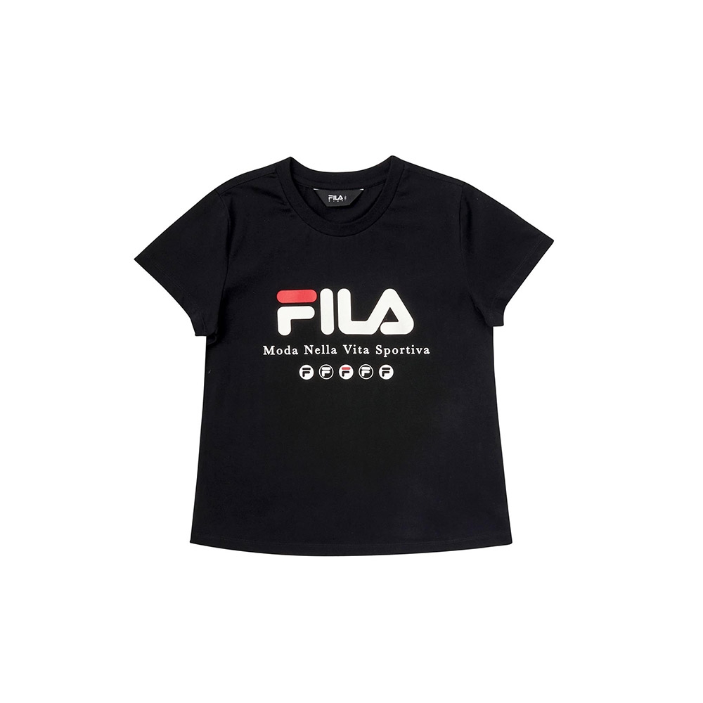 FILA KIDS 童短袖圓領上衣-黑色 5TEW-4912-BK