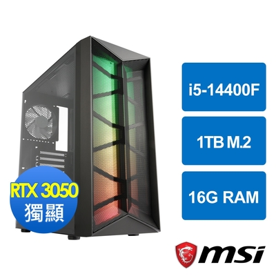 微星B760平台[紀元戰神]i5-14400F/16G/RTX 3050/1TB_M2