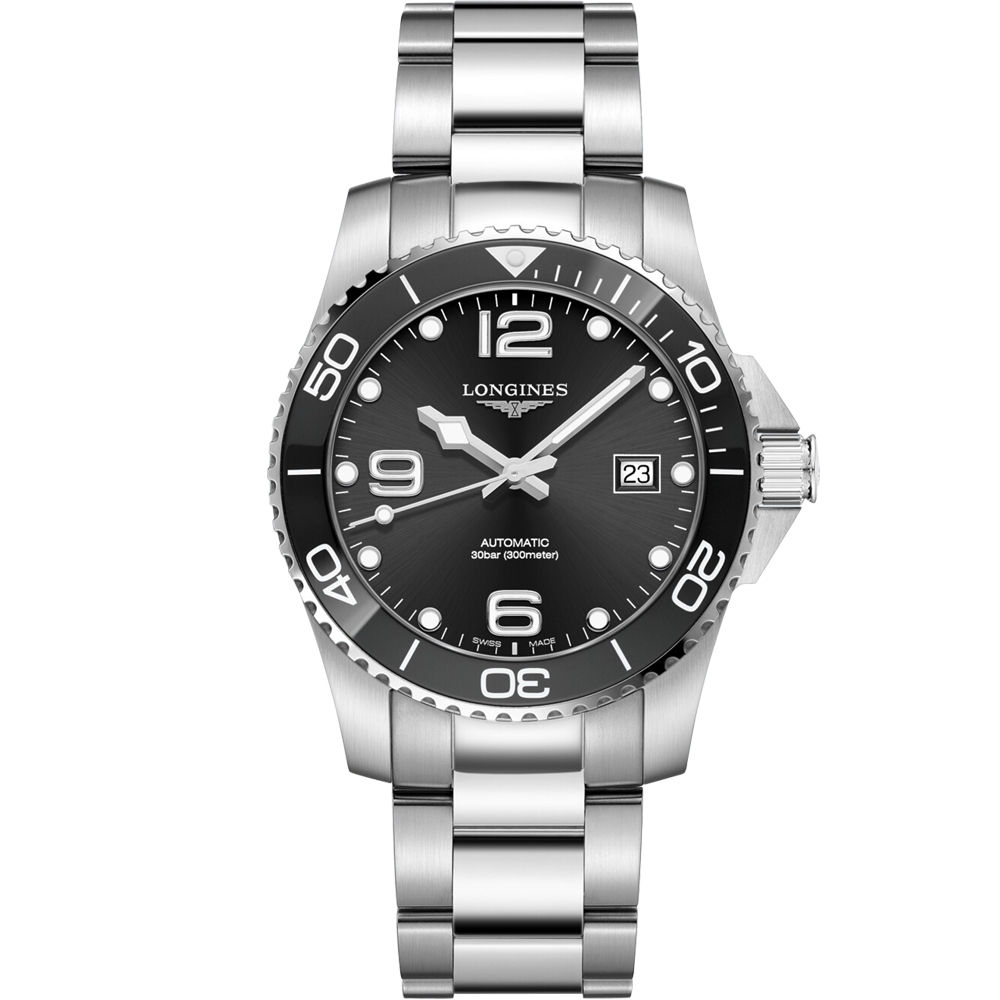 LONGINES 浪鬼 征服者陶瓷框潛水機械錶(L37814566)黑/41mm