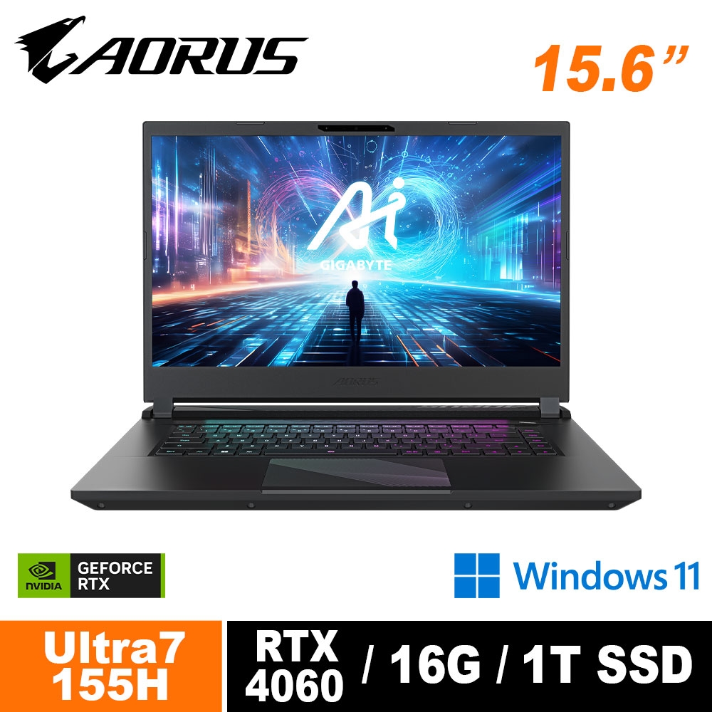 技嘉 AORUS 15 BKG 15.6吋AI電競筆電 (Ultra 7 155H/RTX4060/165Hz/16G/1TB SSD/Win11 Home/QHD)