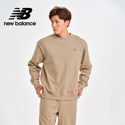 【New Balance】 螺紋拼接棉質長袖上衣_男性_卡其色_MT41506SOT