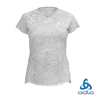 Odlo 女 銀離子抗菌 抗UV CERAMICOOL 短T-SHIRT 白/印花